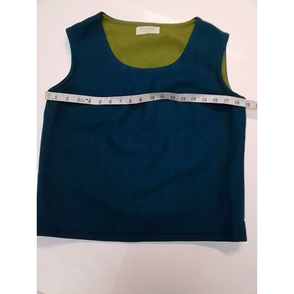 Pendleton 100% Virgin Wool Sleeveless Top Blue Teal Woolen Mills Size 12 - Picture 9 of 12